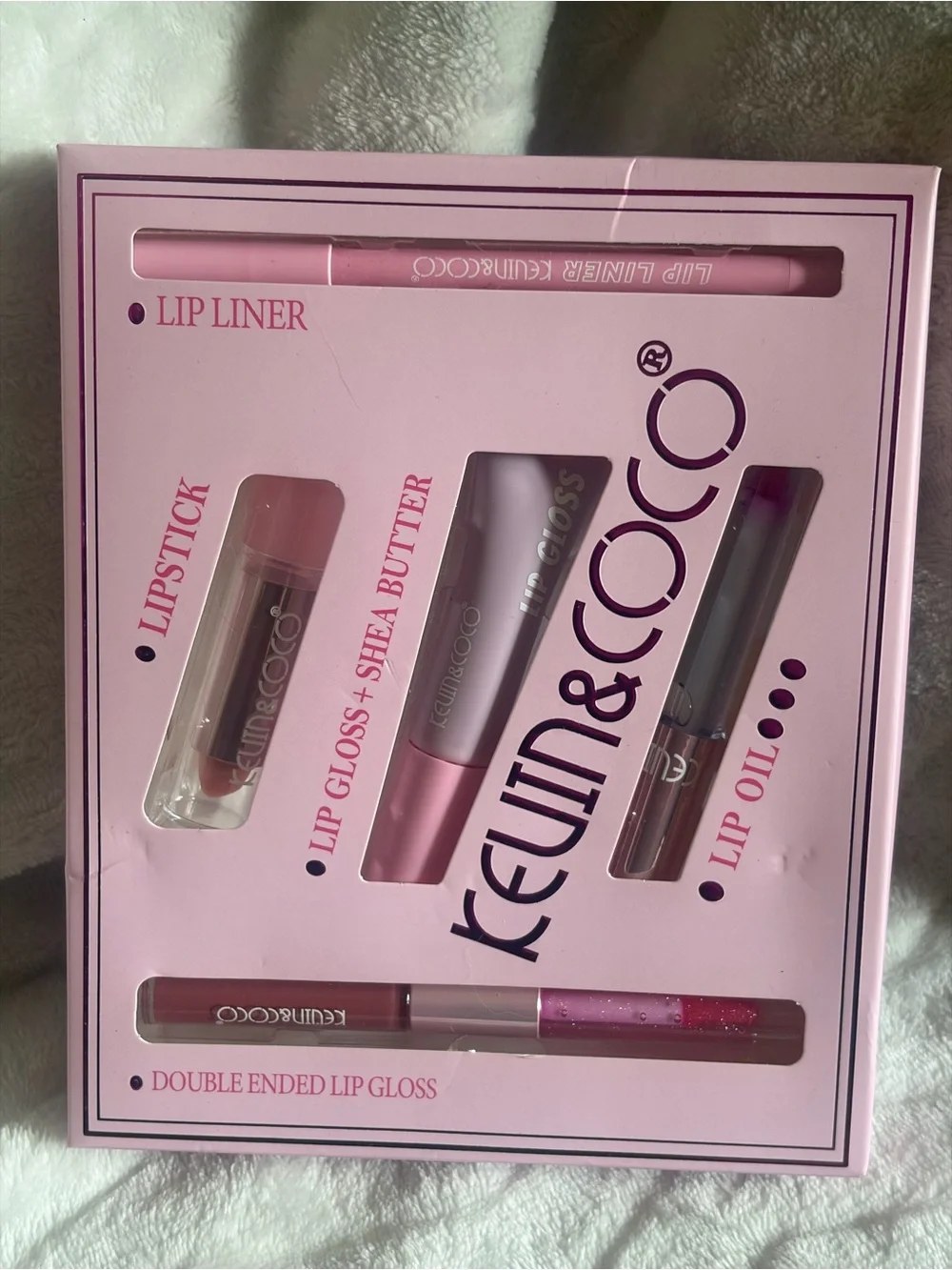 Kevin & Coco Lipstick and Lip Care Set - Lip Liner, Lipstick, Lip Gloss, Lip Oil